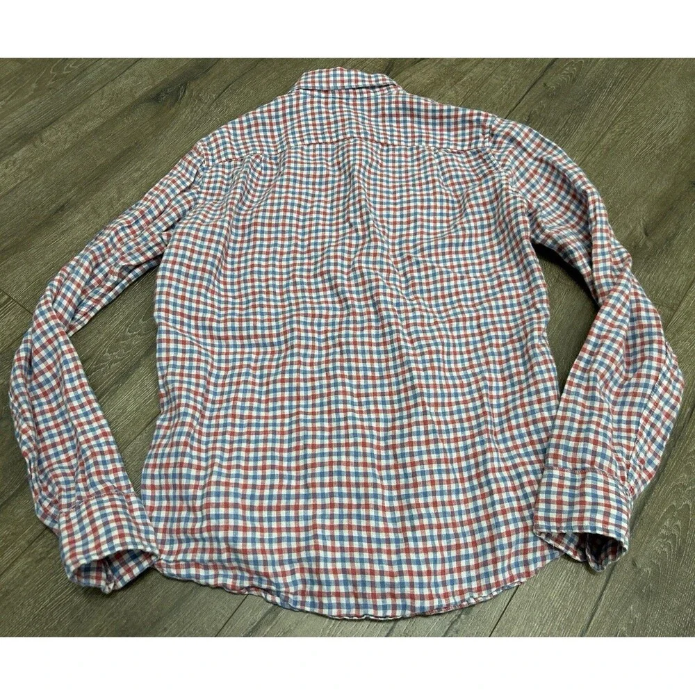 J. Crew Red, Blue & White Check Button-Down Shirt